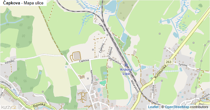 Čapkova - mapa ulice