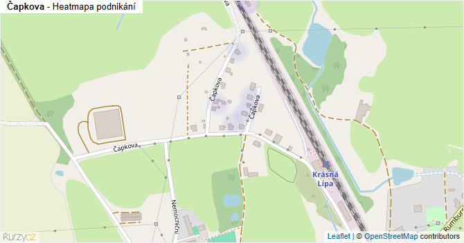 Čapkova - mapa podnikání