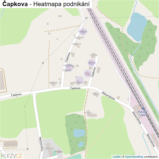 Mapa Čapkova - Firmy v ulici.