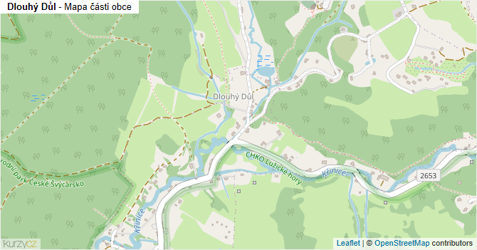 Dlouhý Důl - mapa části obce