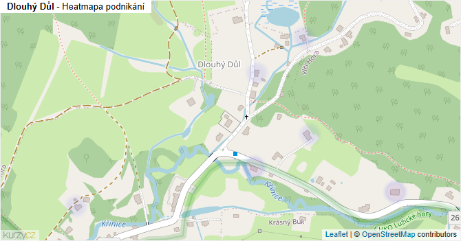 Dlouhý Důl - mapa podnikání