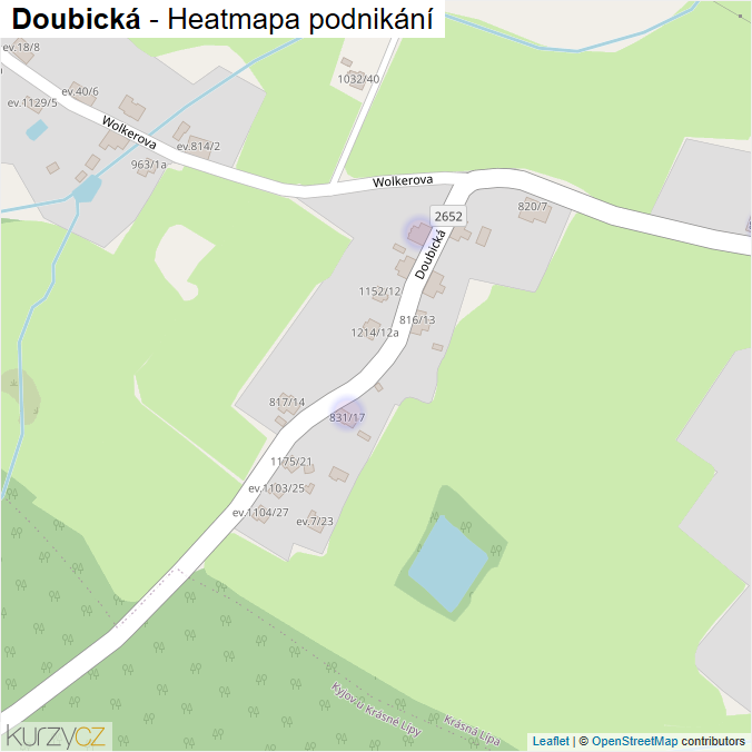 Mapa Doubická - Firmy v ulici.