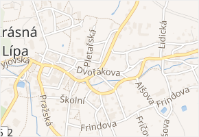 Dvořákova v obci Krásná Lípa - mapa ulice