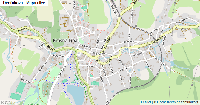 Dvořákova - mapa ulice