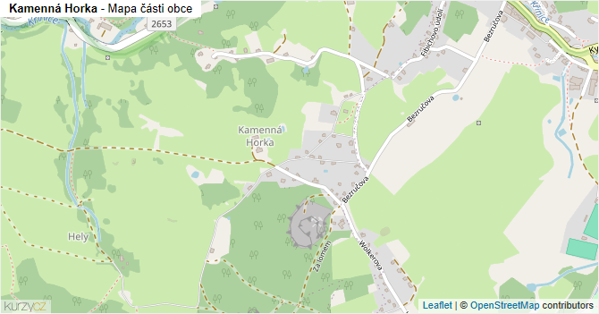 Kamenná Horka - mapa části obce