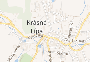 Kostelní vrch v obci Krásná Lípa - mapa ulice
