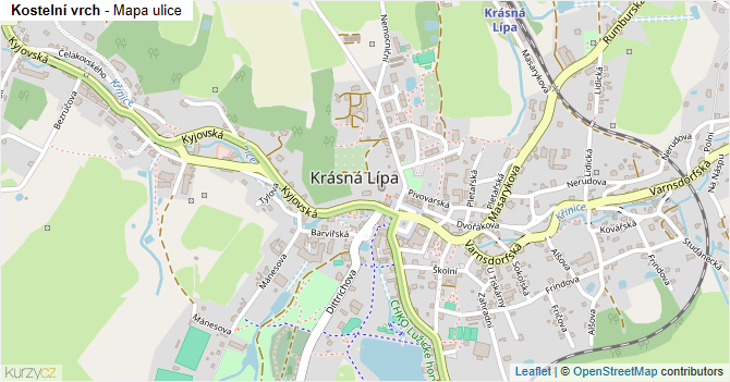 Kostelní vrch - mapa ulice