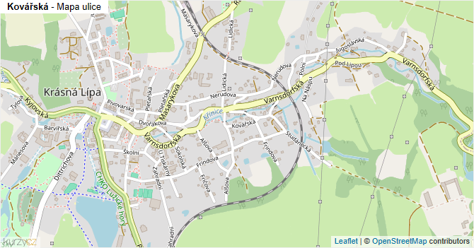 Kovářská - mapa ulice