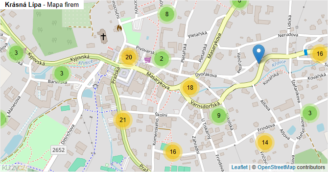 Krásná Lípa - mapa firem