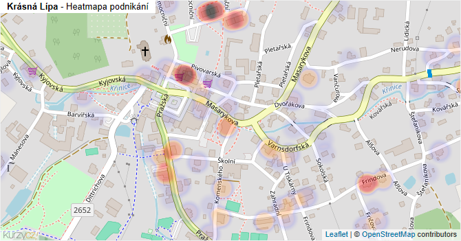 Krásná Lípa - mapa podnikání