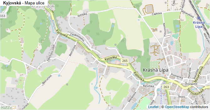 Kyjovská - mapa ulice