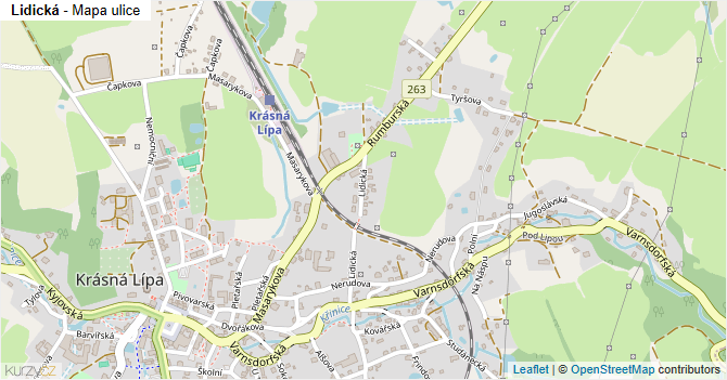 Lidická - mapa ulice