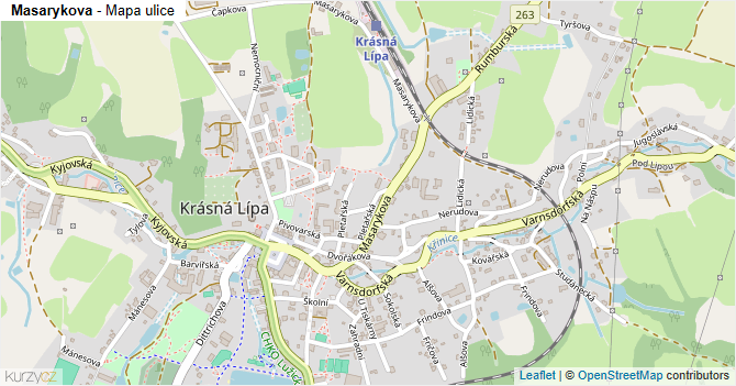 Masarykova - mapa ulice