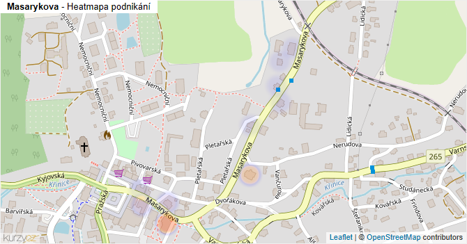 Masarykova - mapa podnikání