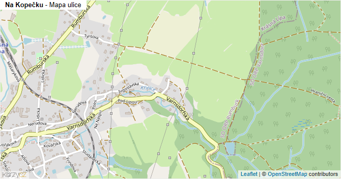 Na Kopečku - mapa ulice