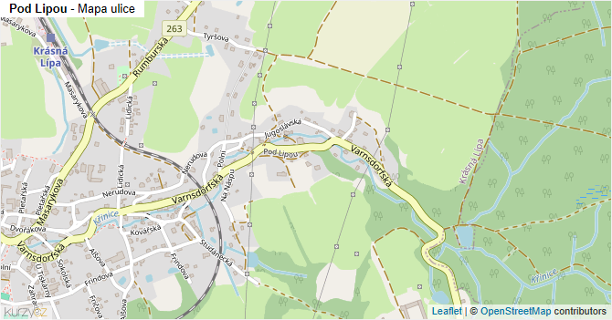 Pod Lipou - mapa ulice