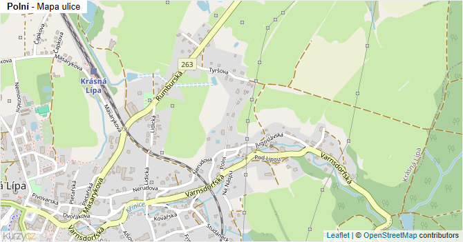Polní - mapa ulice