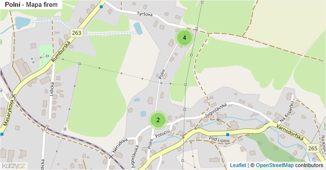 Polní - mapa firem