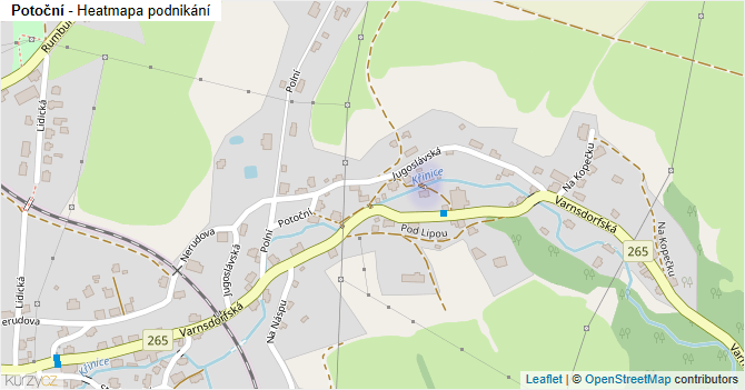 Potoční - mapa podnikání