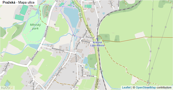 Pražská - mapa ulice