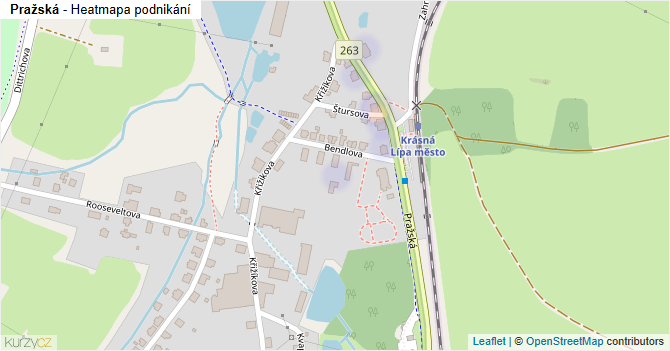 Pražská - mapa podnikání