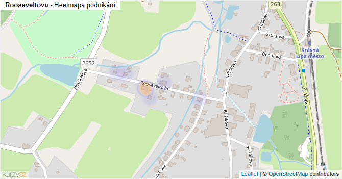 Rooseveltova - mapa podnikání