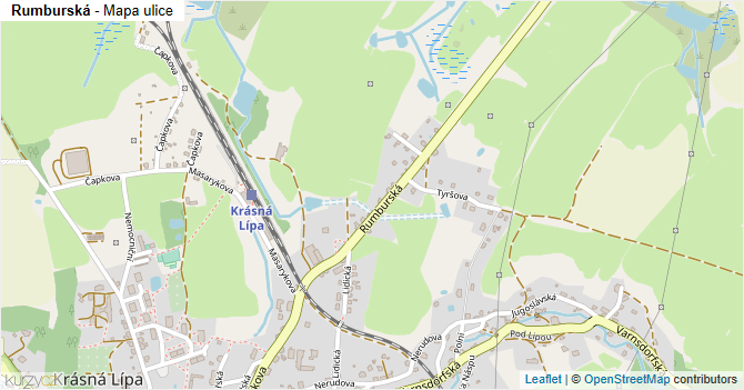 Rumburská - mapa ulice