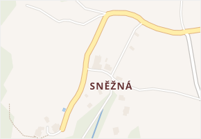 Sněžná v obci Krásná Lípa - mapa části obce