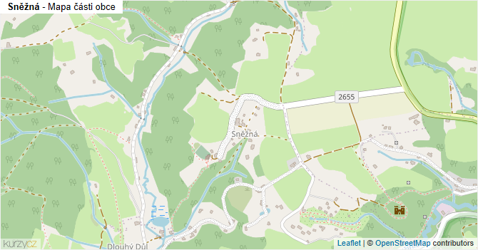 Sněžná - mapa části obce