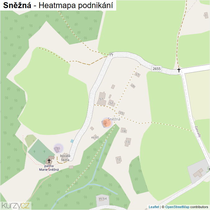 Mapa Sněžná - Firmy v části obce.