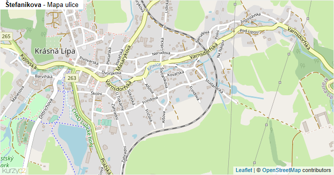 Štefanikova - mapa ulice