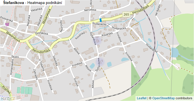 Štefanikova - mapa podnikání