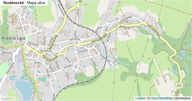 Studánecká - mapa ulice