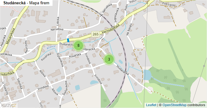 Studánecká - mapa firem