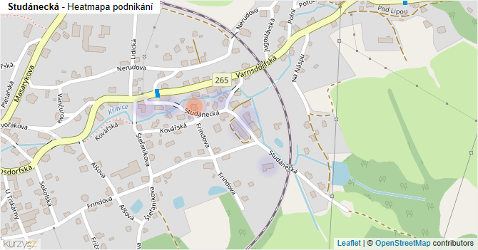 Studánecká - mapa podnikání