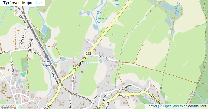 Tyršova - mapa ulice