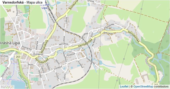 Varnsdorfská - mapa ulice