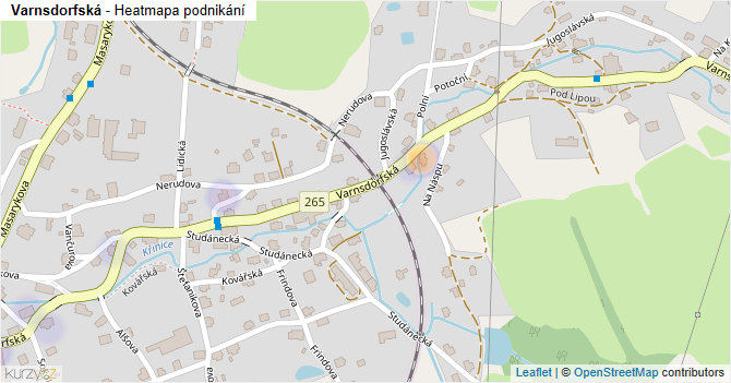 Varnsdorfská - mapa podnikání