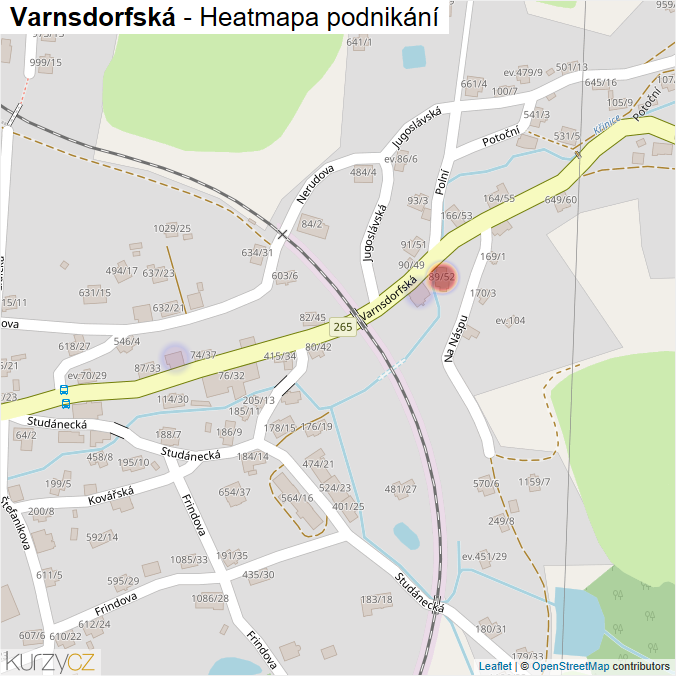 Mapa Varnsdorfská - Firmy v ulici.