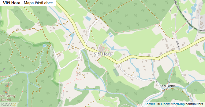 Vlčí Hora - mapa části obce