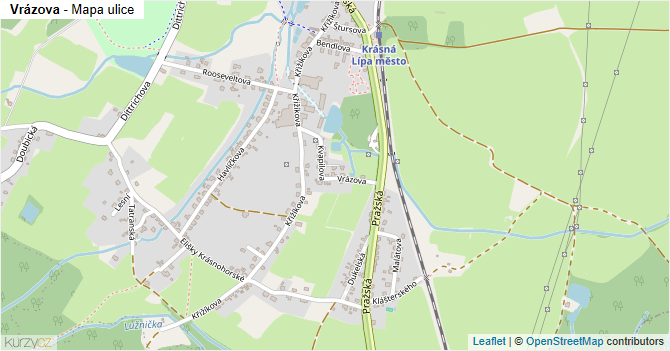Vrázova - mapa ulice