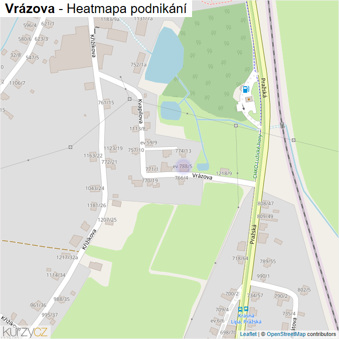 Mapa Vrázova - Firmy v ulici.