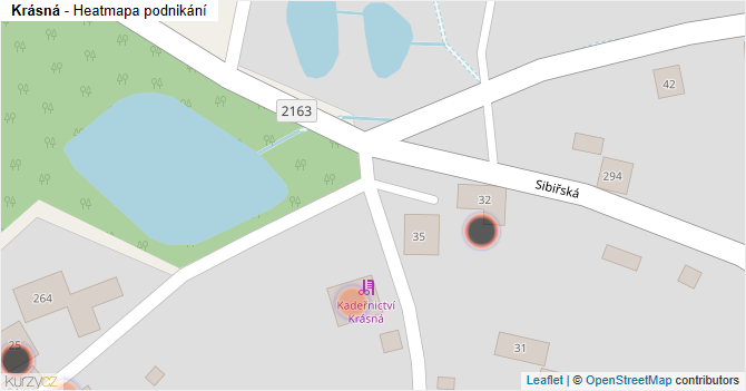 Krásná - mapa podnikání