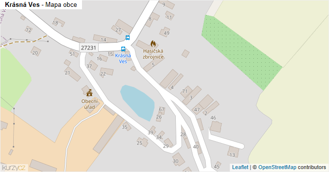 Krásná Ves - mapa obce