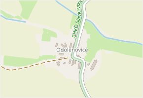 Odolenovice v obci Krásné Údolí - mapa části obce