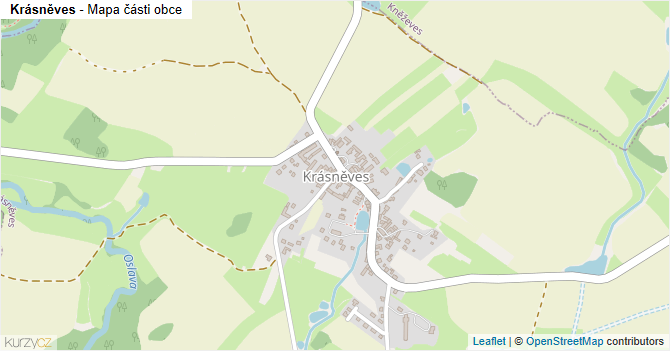 Krásněves - mapa části obce
