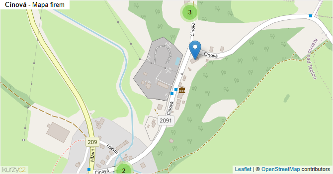 Cínová - mapa firem