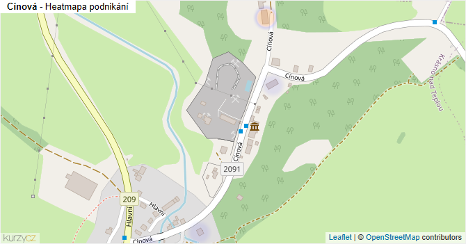 Cínová - mapa podnikání