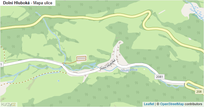 Dolní Hluboká - mapa ulice