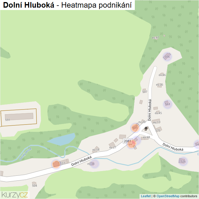 Mapa Dolní Hluboká - Firmy v ulici.